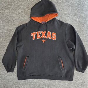 VTG Champs Sports Texas Longhorns Hoodie Sweatshirt Mens 2XL Orange Trim 90s
